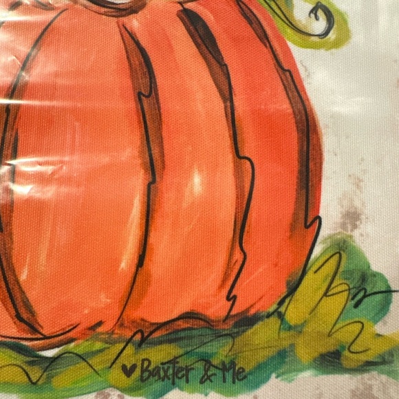 Orange Pumpkin Canvas Yard Flag - Picture 1 of 5